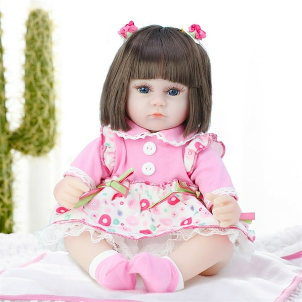 Details about   23" Handmade Silicone Reborn Toddler Baby Doll W/Plaid Clothes Child Xmas Gift